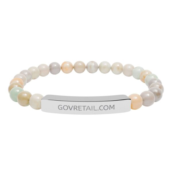 Engravable Natural Stone Stretch Bracelet: Town of GovRetail