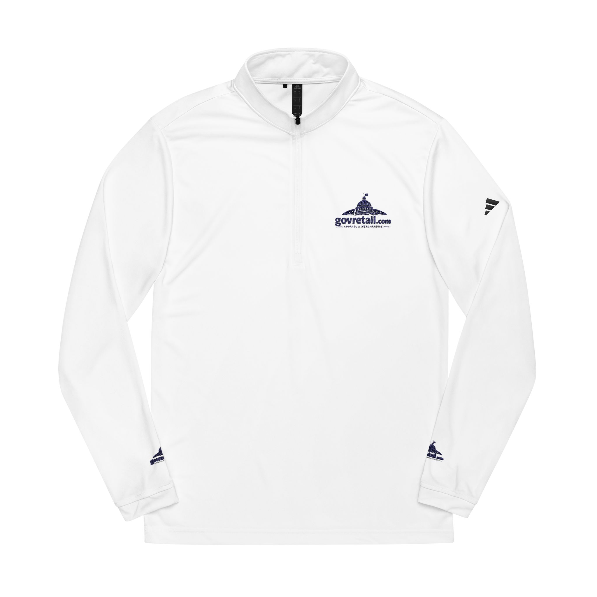 Embroidered Quarter-Zip Pullover — Adidas® Performance Logo
