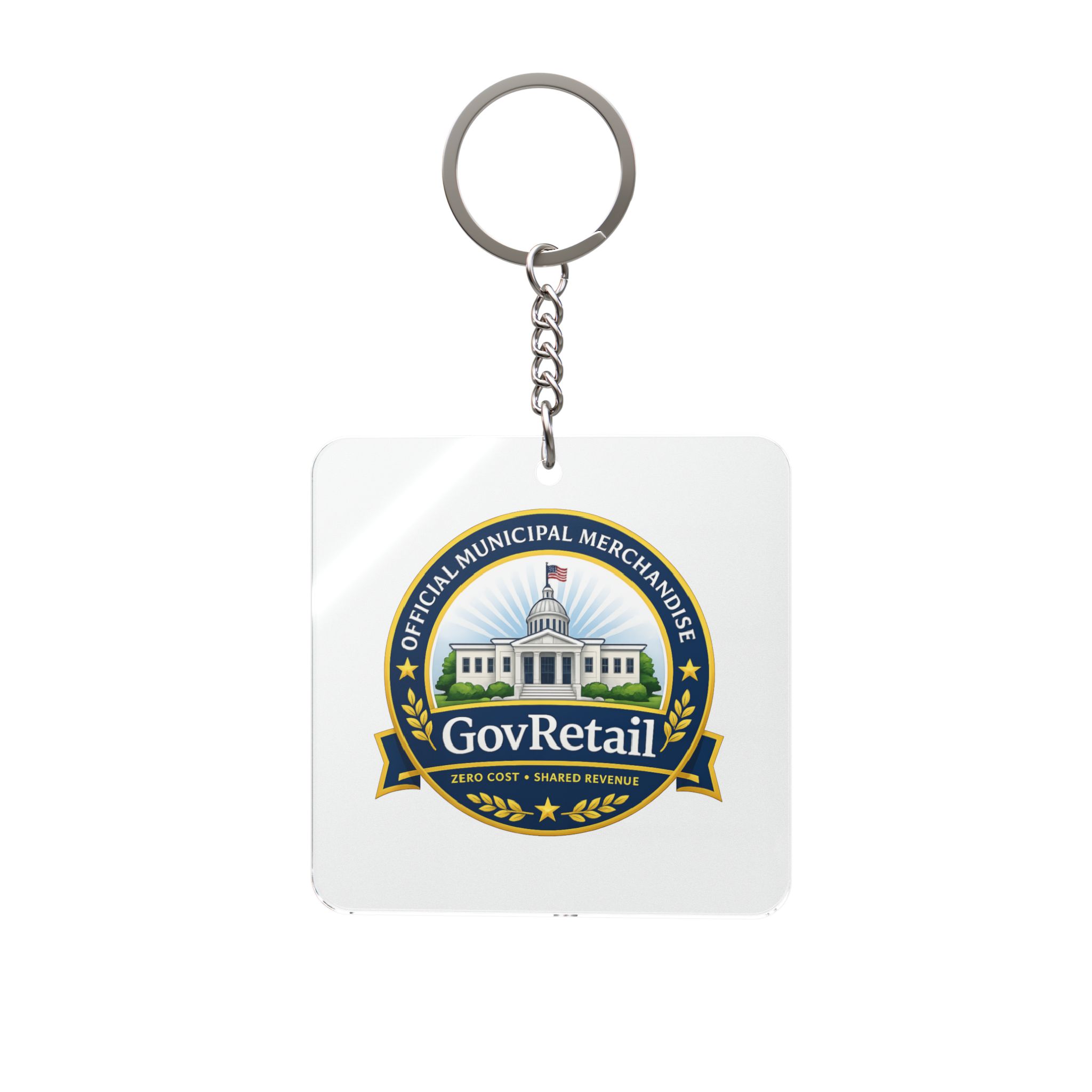Square Acrylic Keychain: Town of GovRetail