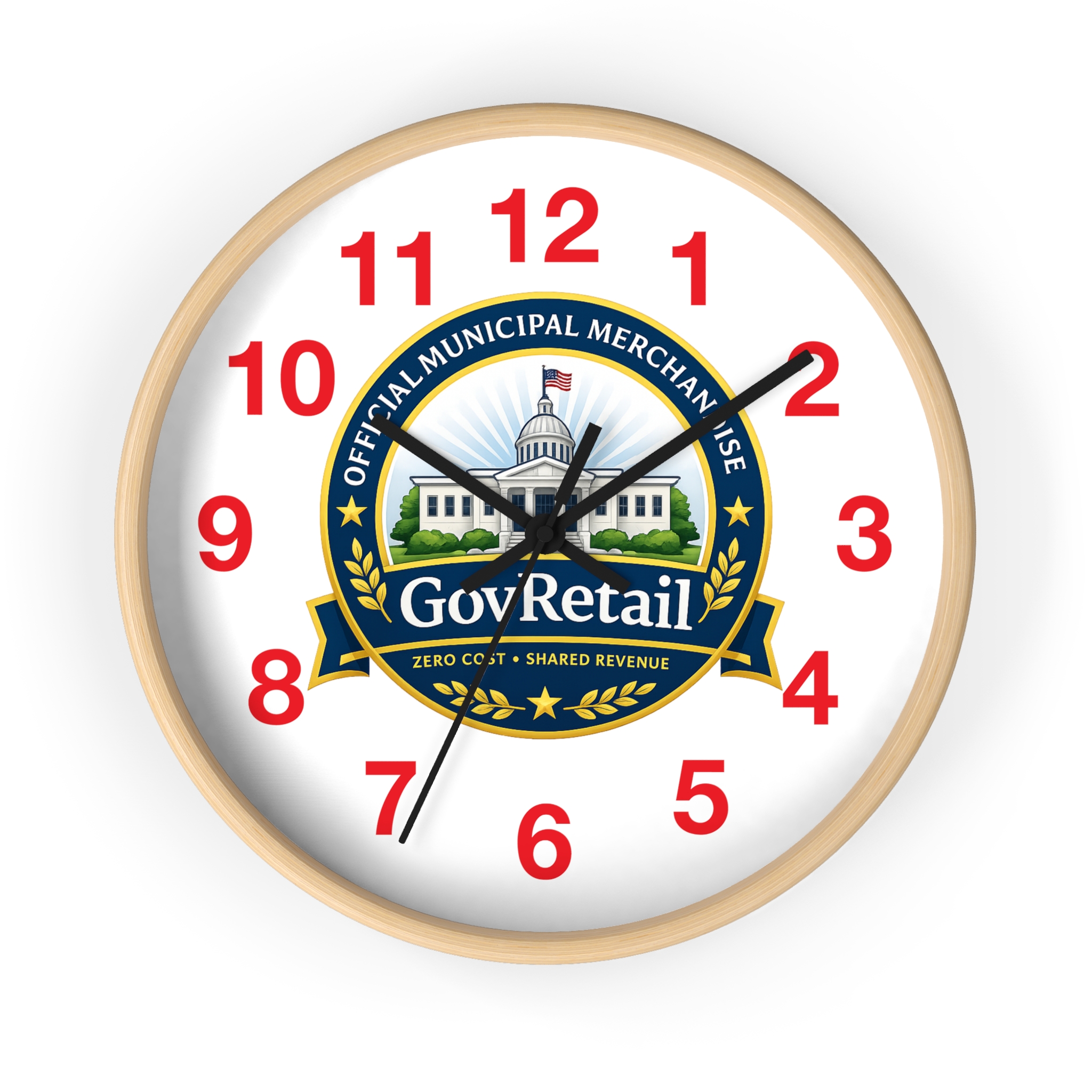 Battery Powered Wall Clock: Town of GovRetail