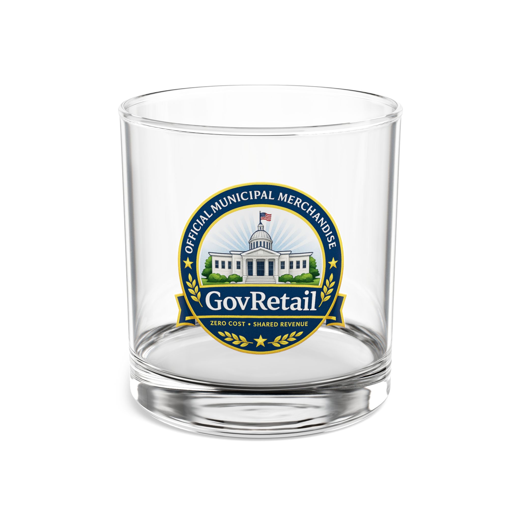 Rocks Glass – 10 oz Commemorative Whiskey Tumbler: Town of GovRetail